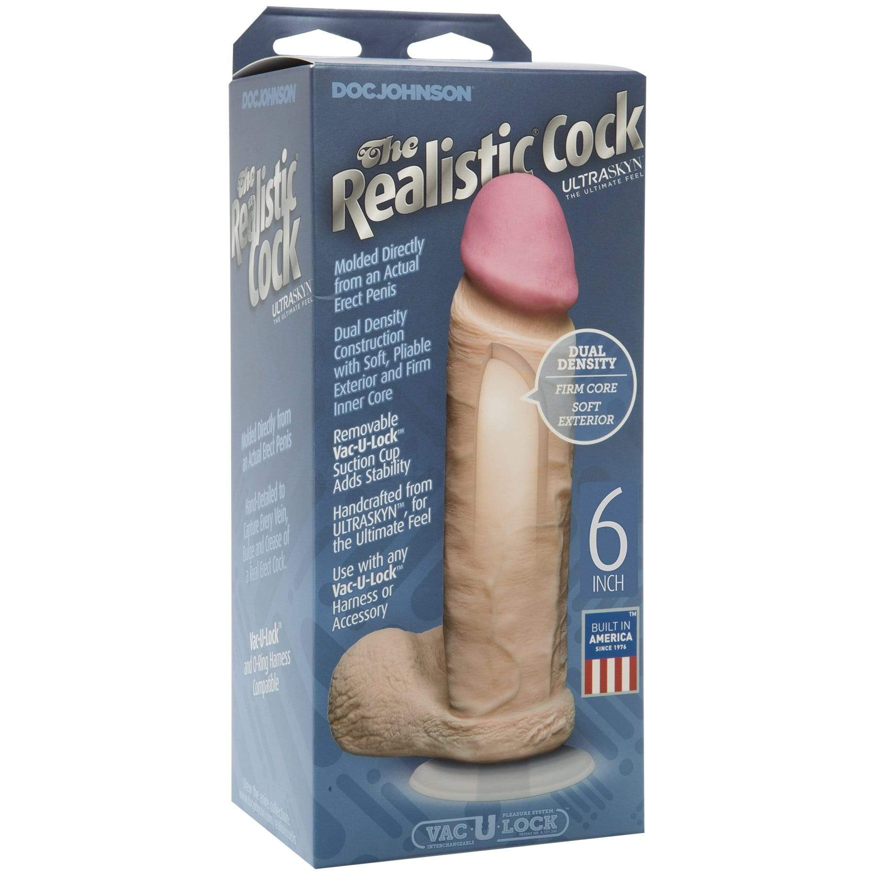 The Realistic Cock Ultraskyn 6 Inch - White – Black Cock Toys